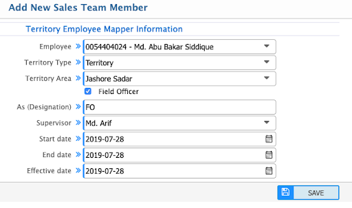 Add Sales Team Member